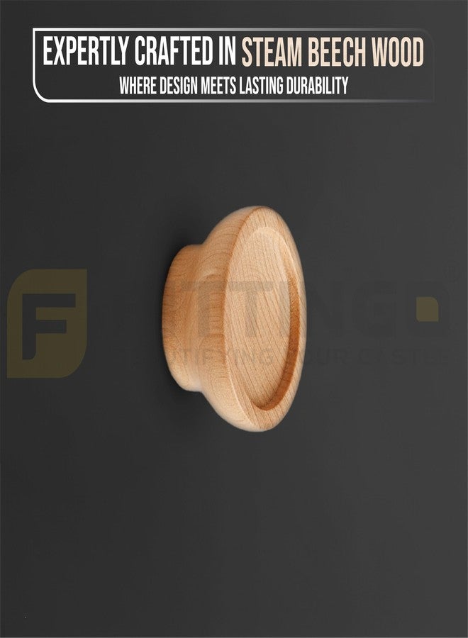 Fittingo Steam Beech Wood Drawer Knob for Cabinet/Cabinet Handle/Door Knobs/Knob for Drawer/Handle for Drawer (2 Inch) Pack of 10 - Image 5